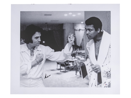 Muhammad Ali Signed 28 x 24" Ali & Elvis Canvas Print (PSA/DNA)